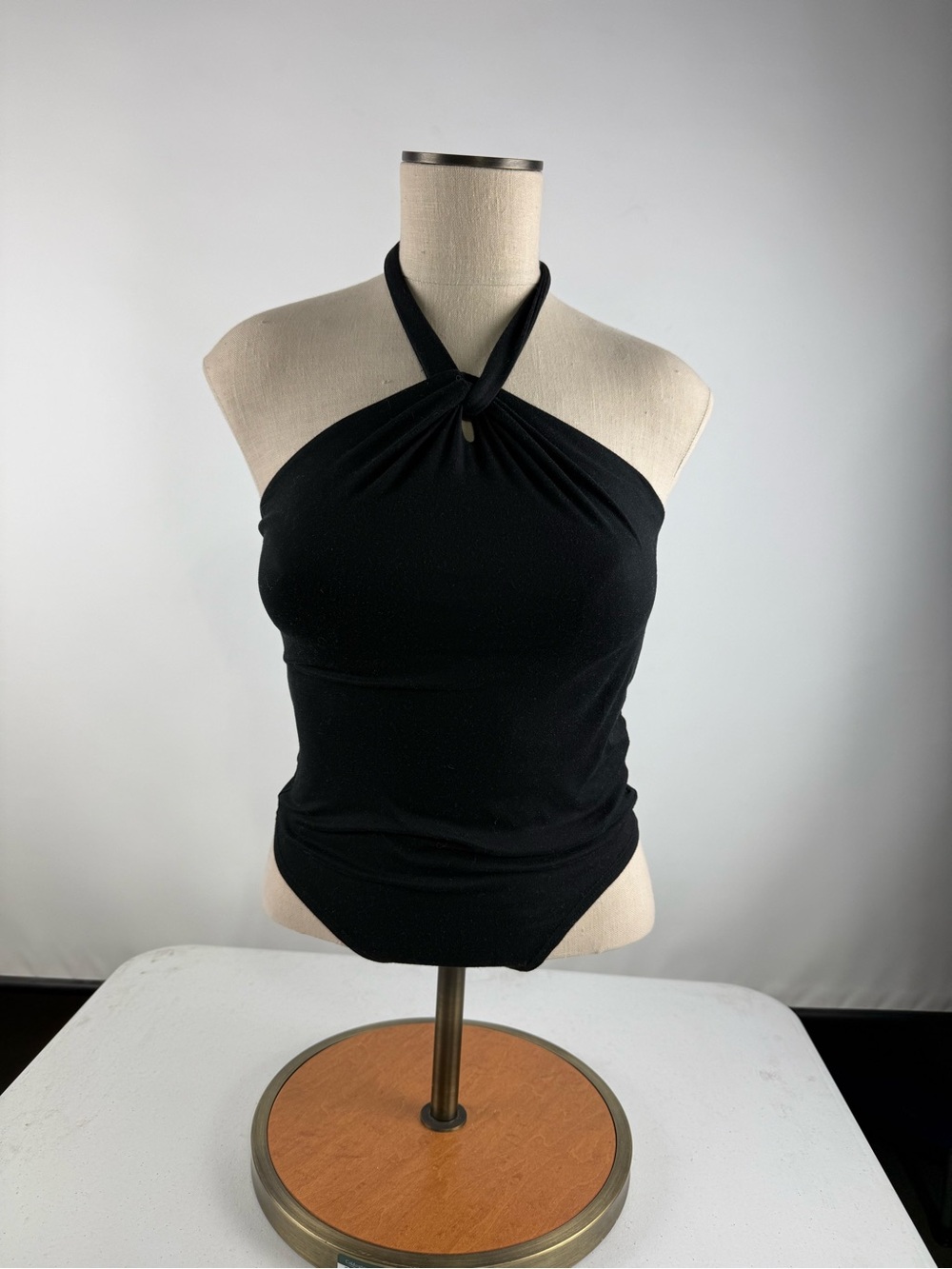 Black Halter Neck Women's Bodysuit